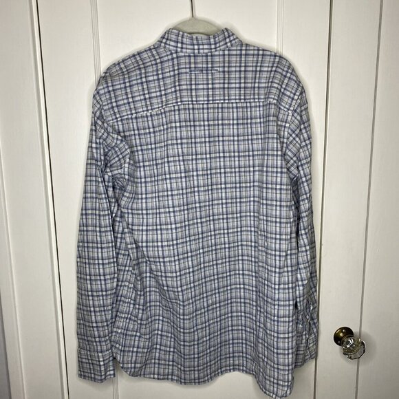 Duck Head Farris Linen Cotton Oxford Light Blue Plaid Medium $108 MSRP #2 - Picture 7 of 7